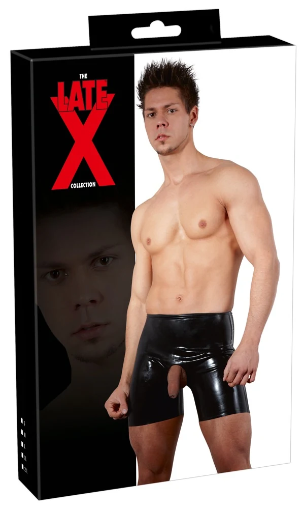 Latex broek met showmaster opening