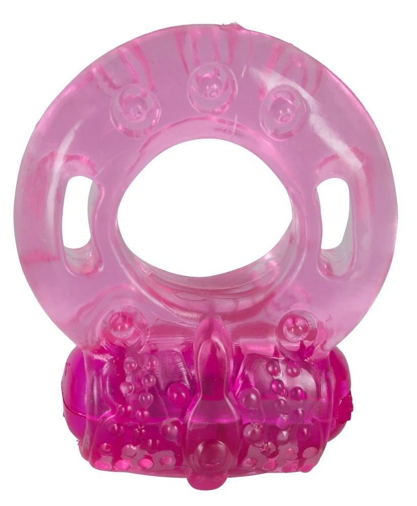 Roze penisring met vibratie en clitorisstimulatie