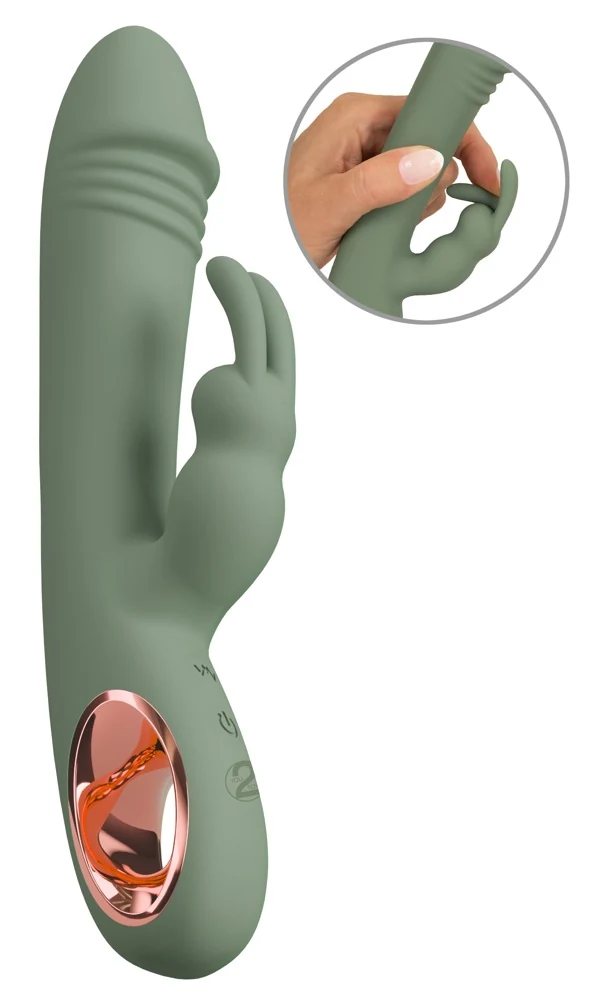 You2Toys Slim Rabbit Olive dubbele vibrator