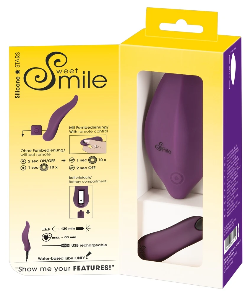 Discreet draagbare lay-on vibrator met afstandsbediening