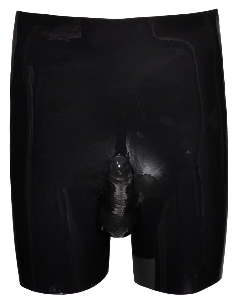 Latex broekje met geïntegreerde schede en anaal condoom