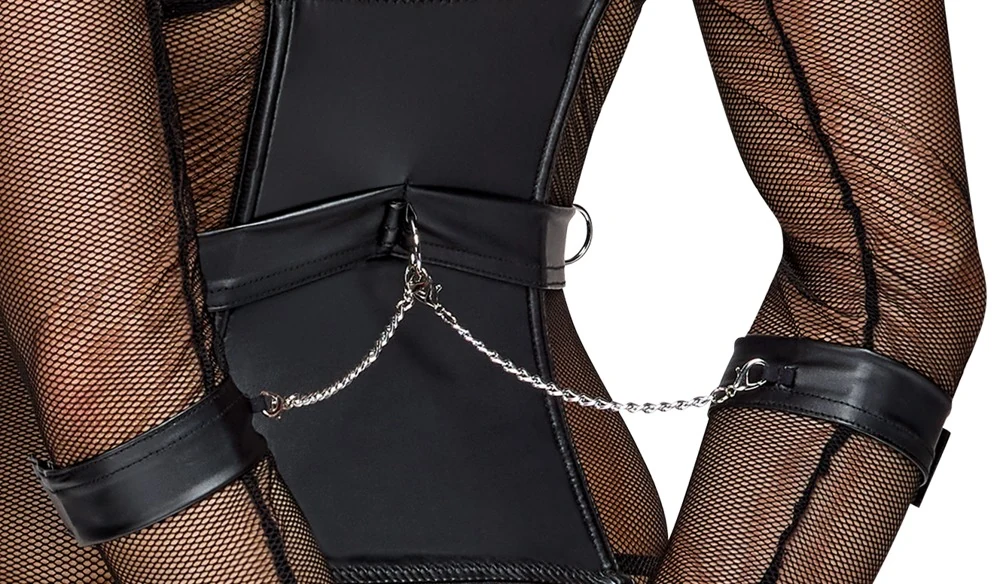 Cottelli BONDAGE lingerieset met jarretelhemd