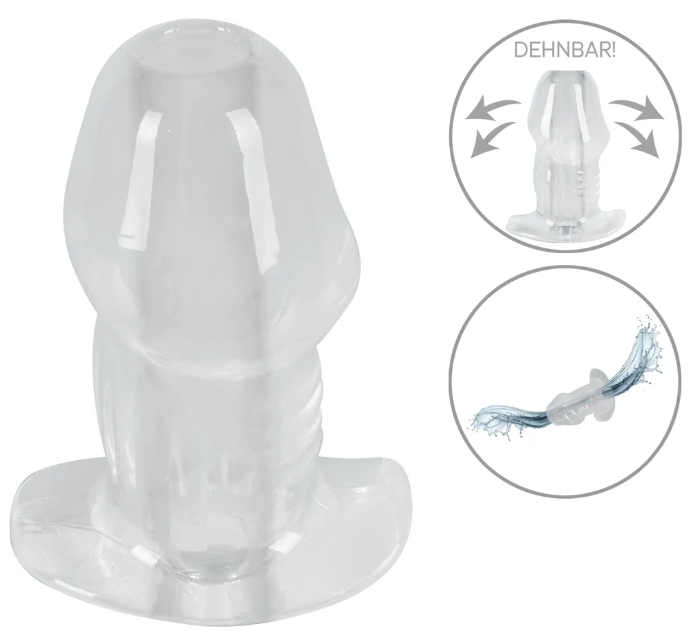 Transparante tunnel buttplug van TPE