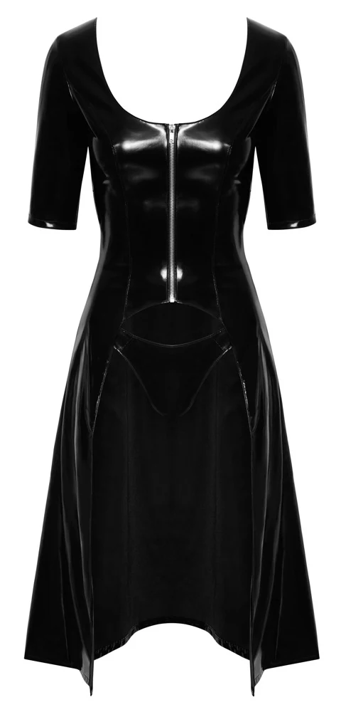 Black Level vinyl manteljurk met string