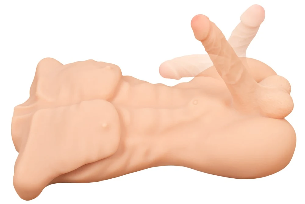 Realistische torso masturbator met dildo en anus
