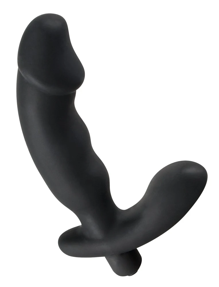 Zwarte vibrator met perineumstimulator
