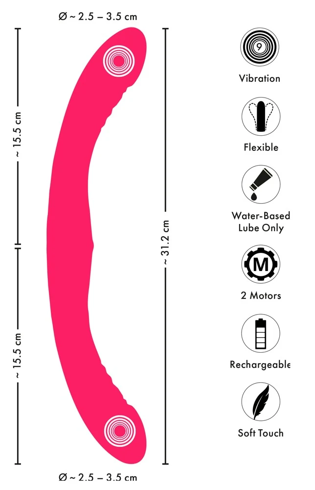 Coup!es Choice dubbele vibrator siliconen oplaadbaar