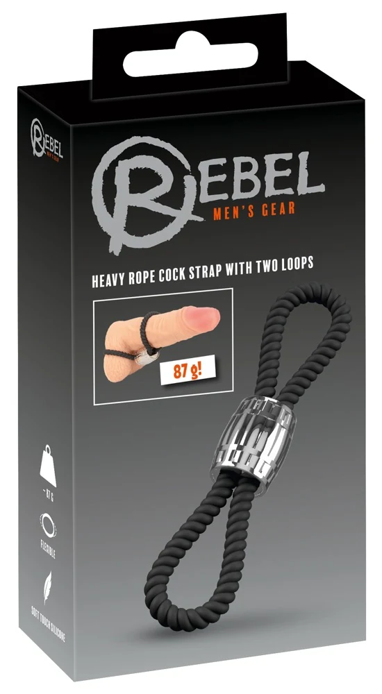 Rebel Heavy Rope Cock Strap dubbele lus