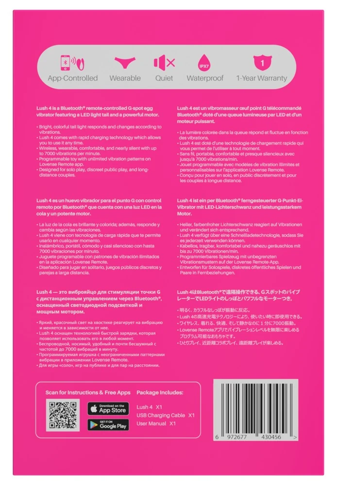 Lovense Lush 4 app-gestuurd vibrerend eitje
