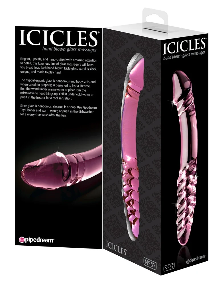 Handgemaakte glazen dildo met temperatuurspel