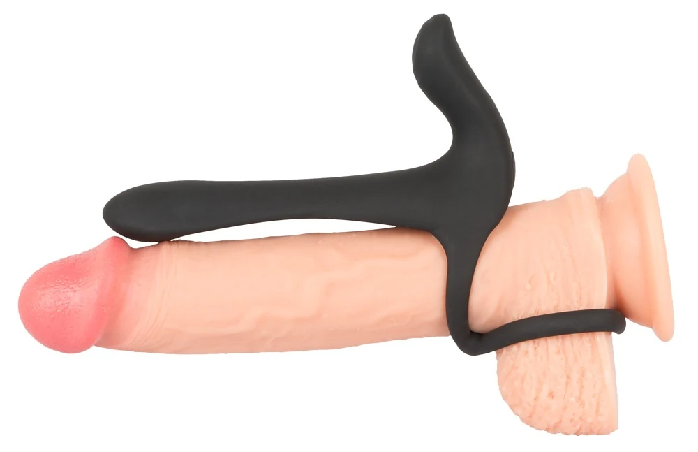 Black Velvets couples vibrator met penis- en testikelring