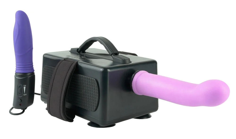 Draagbare sexmachine met dildo's en vibrator