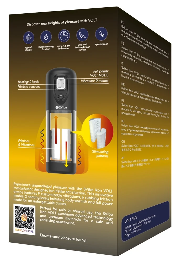 SVibe IKON VOLT masturbator met vibratie, massage en warmte