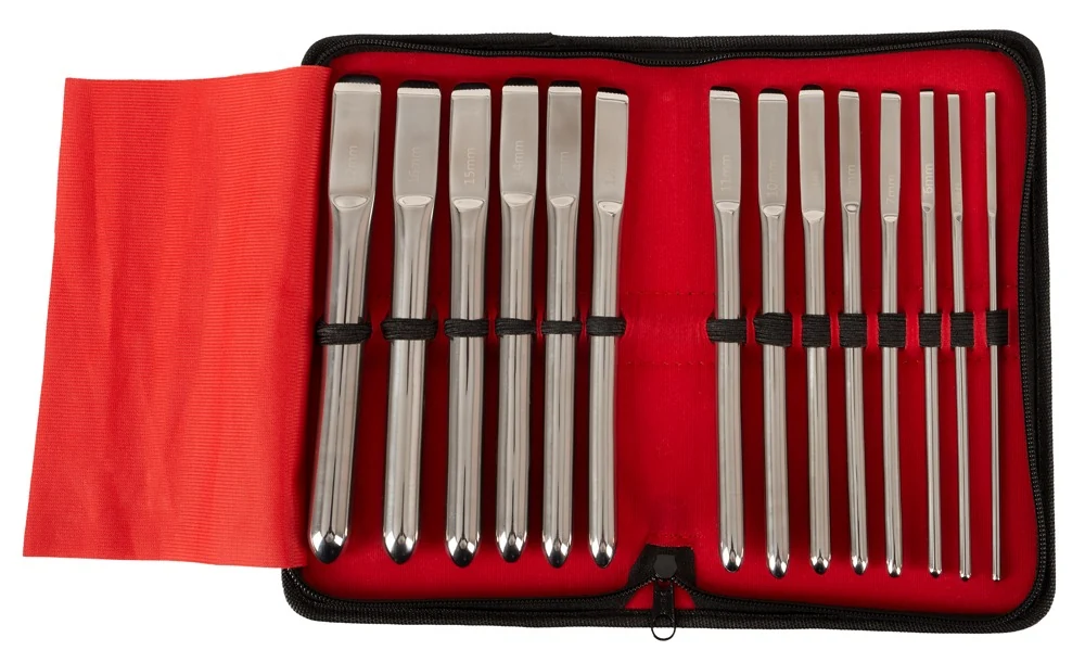 14-delige urethrale dilator set van roestvrij staal
