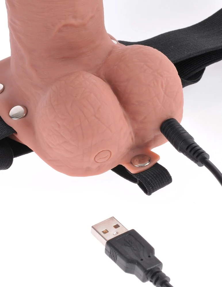 Vibrerende holle strap-on met afstandsbediening