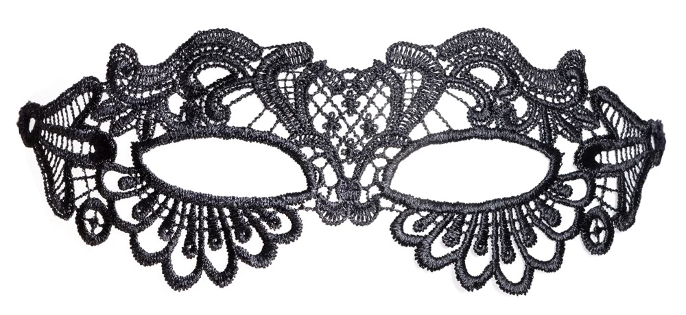 Zwart oogmasker met borduurwerk
