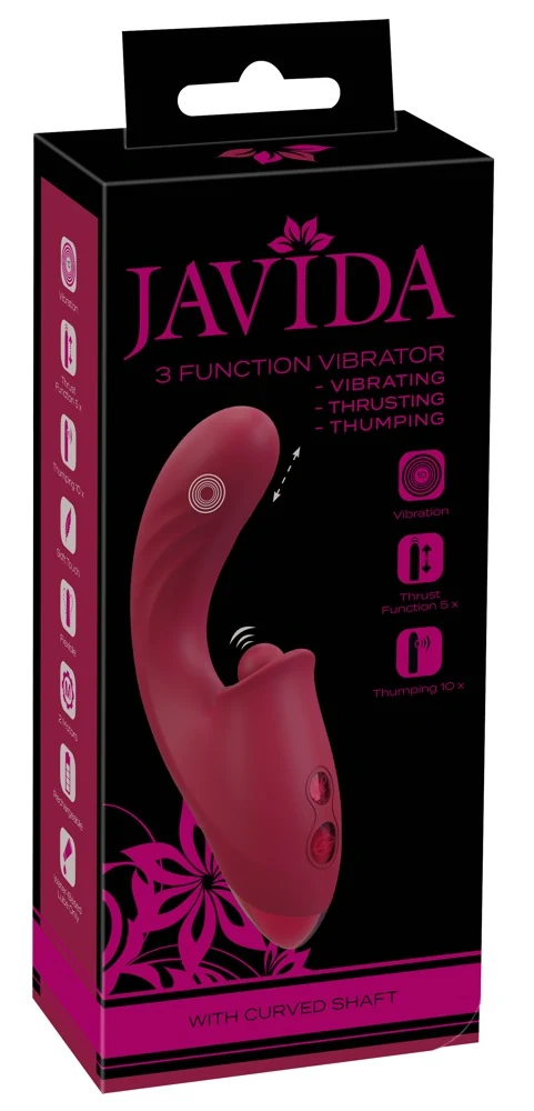 Javida 3-functie vibrator met stoot- en tikfunctie