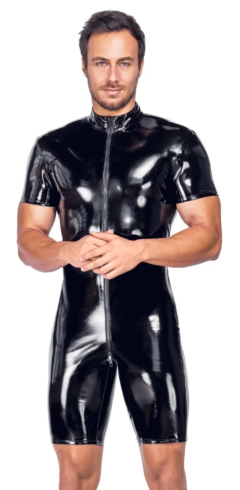 Black Level vinyl jumpsuit zwart