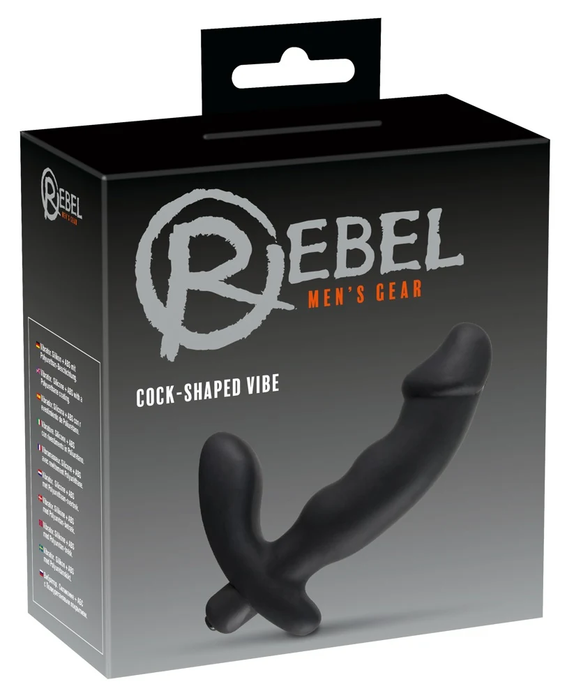Zwarte vibrator met perineumstimulator