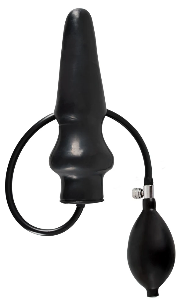 Opblaasbare anaalplug van zwart latex