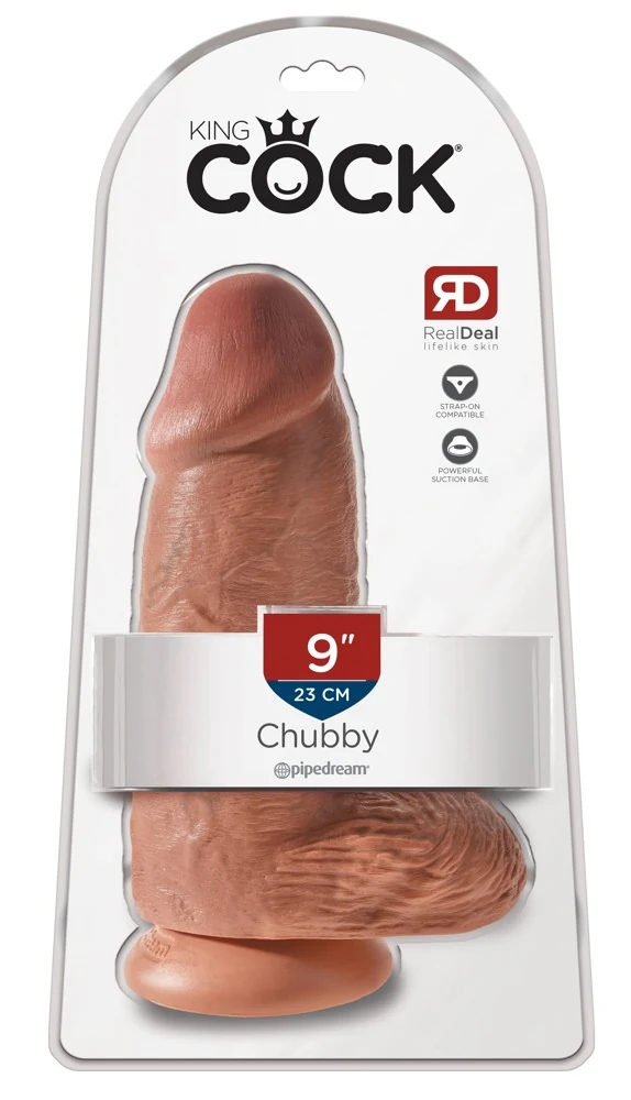 Grote natuurdildo met zuigvoet 22,9 cm