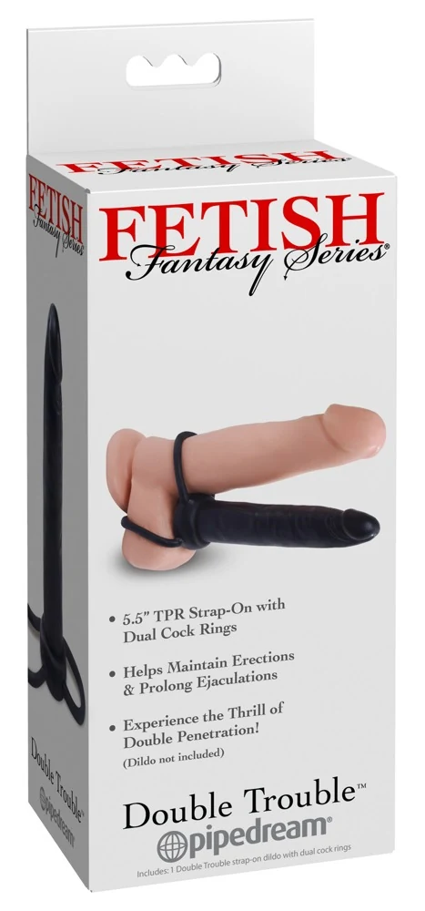 Penisring met anale dildo