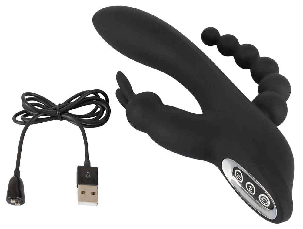 Rabbit vibrator met clitoris- en anusstimulator