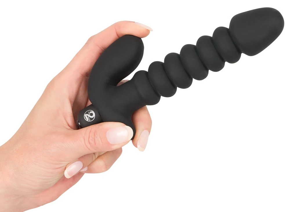 Gegroefde vibrator met stimulatie anker