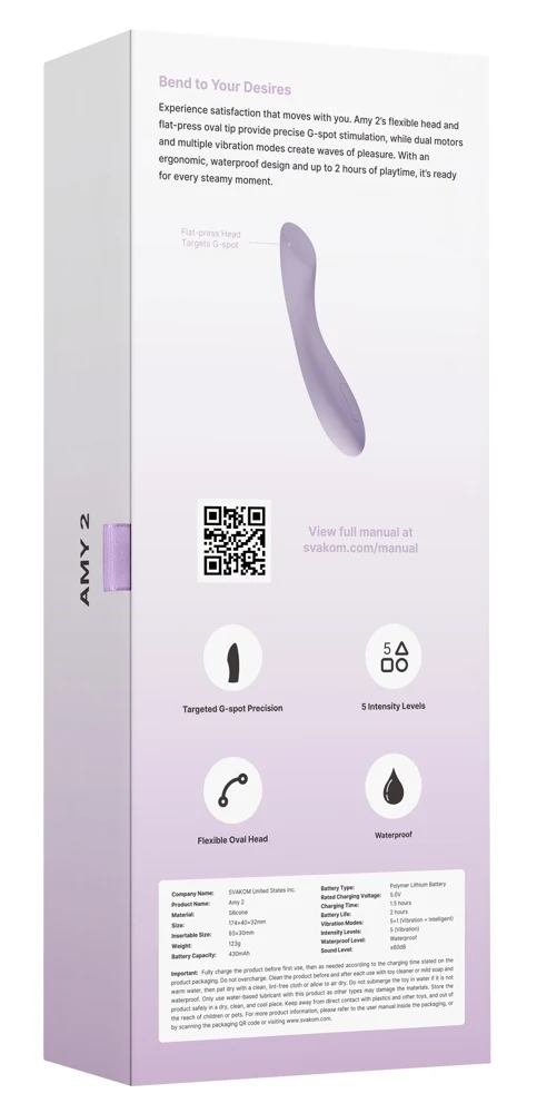 SVAKOM Amy 2 G-spot en clitoris vibrator