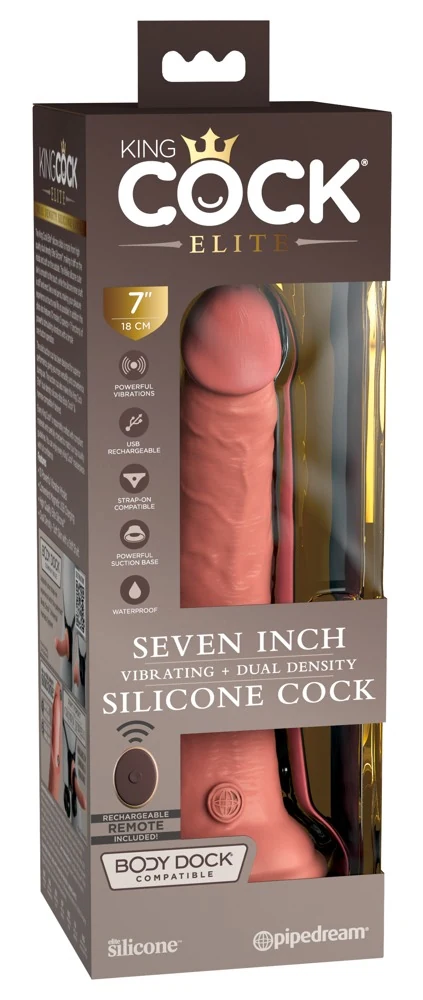 King Cock Elite Natural Vibrator met Afstandsbediening 21 cm
