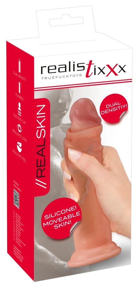 Realistixxx Real Skin dildo met zuigvoet 20,5 cm