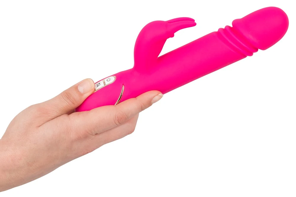 Rabbit vibrator met duw- en vibratiefunctie