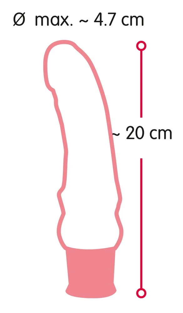 Realistische vibrator met buiging en 8 standen