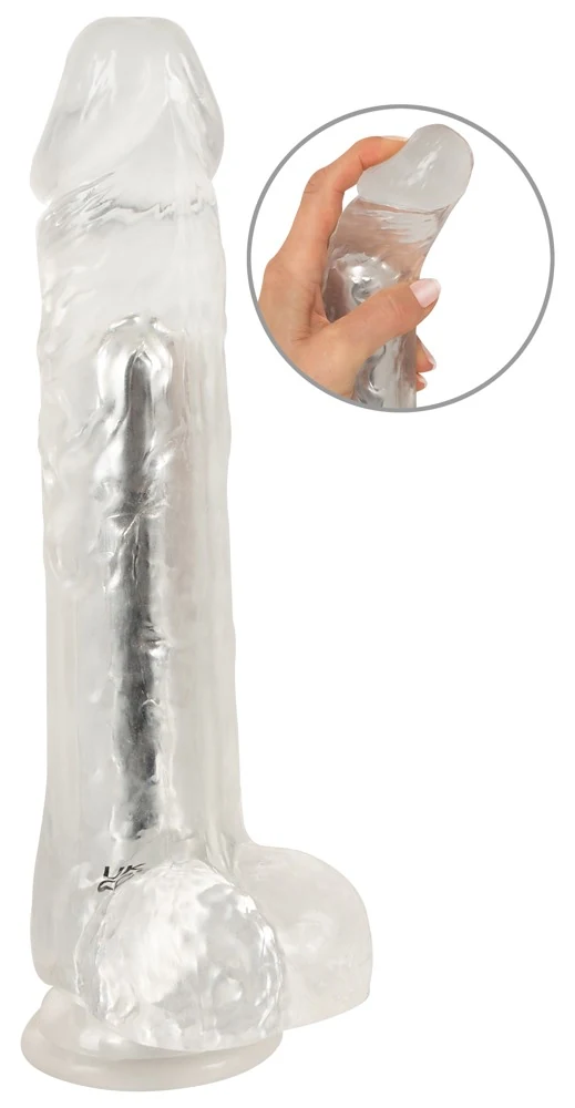 Transparante vibrator met zuignap en 10 vibratiestanden