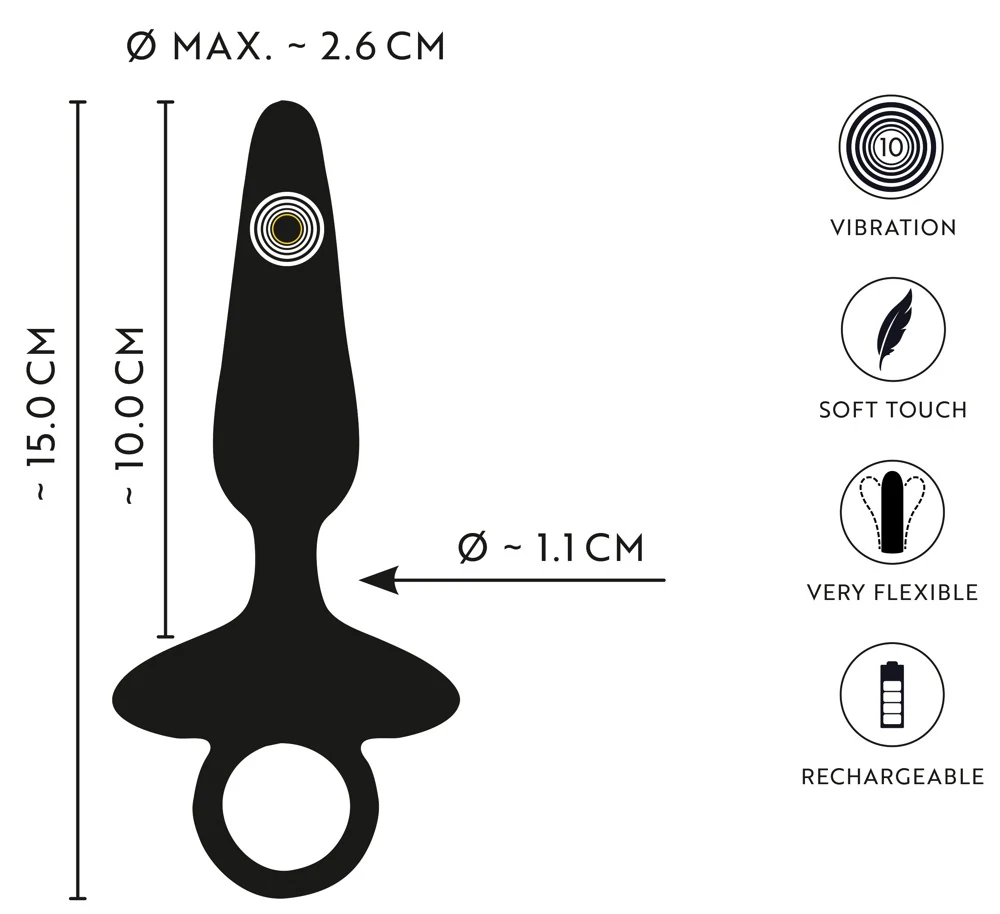 ANOS Flexible Butt Plug met Vibraties